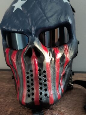 Tactical Skull Face Mask with American Flag Paint